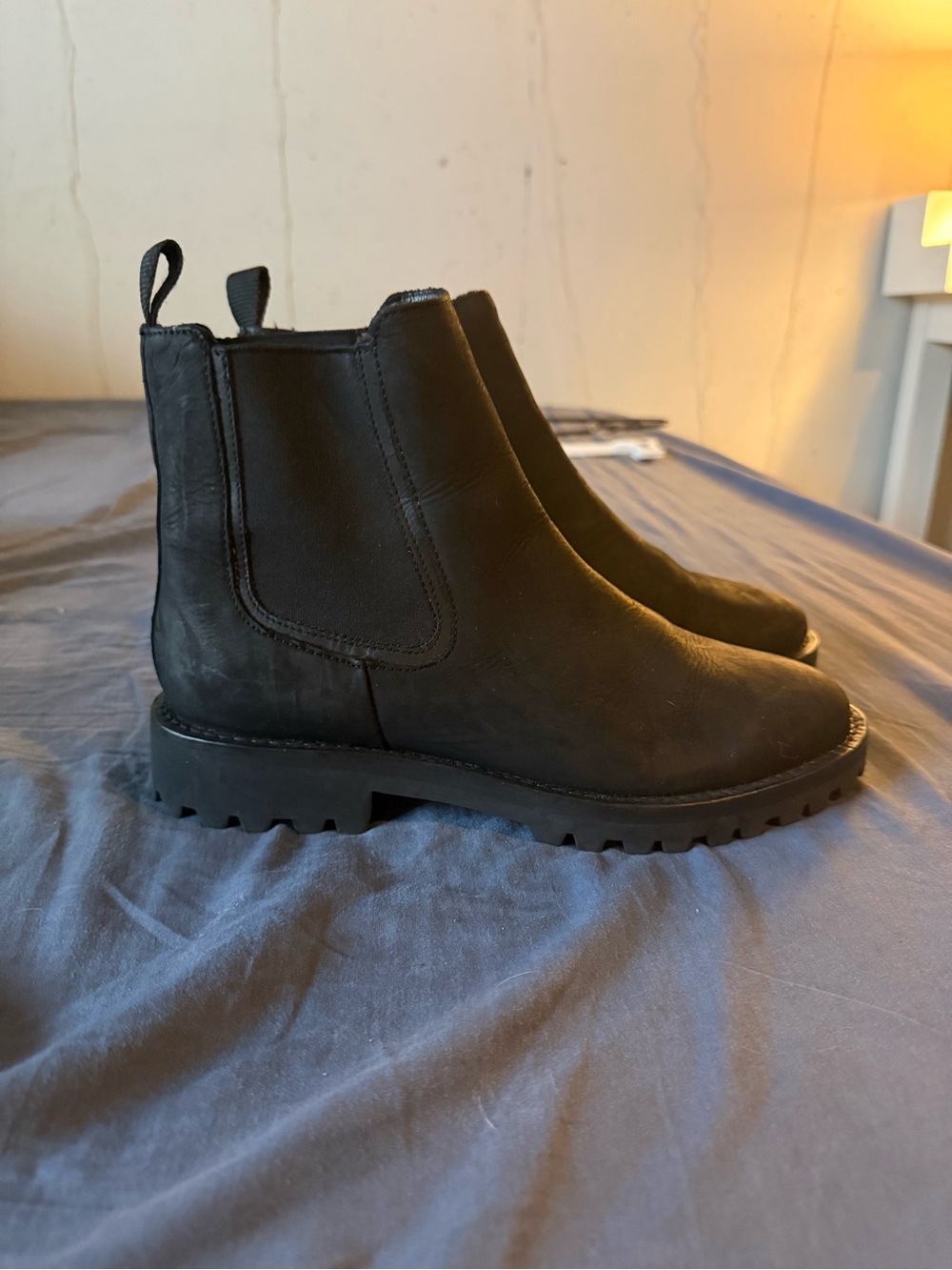 Black Women's Combat Chelsea Boots - Rugged Slip-On Style